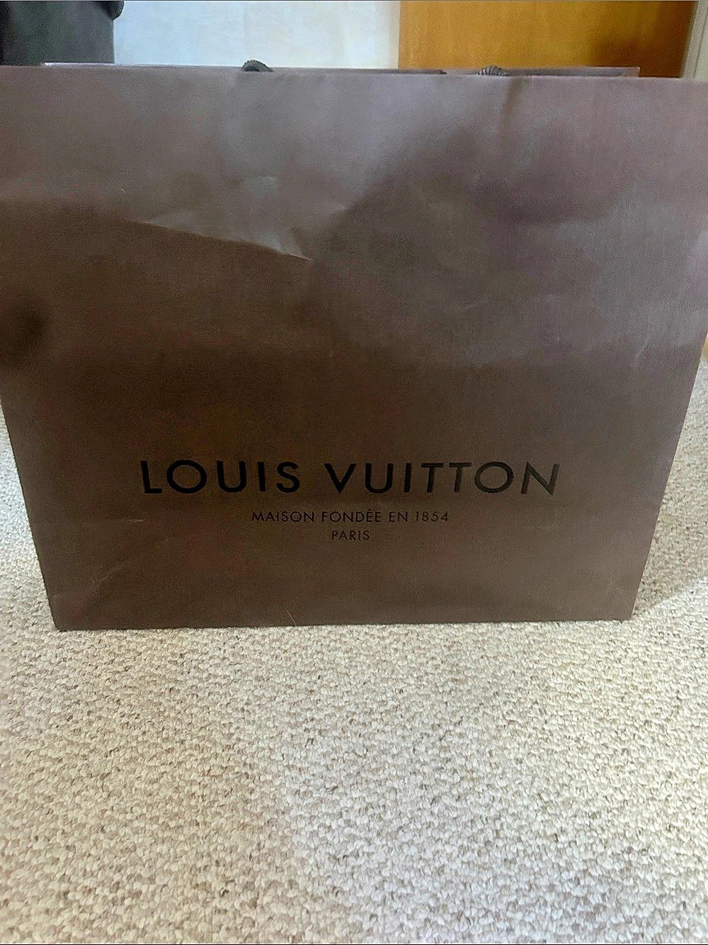Louis Vuitton Large Brown Paper Gift Shopping Bag Brown